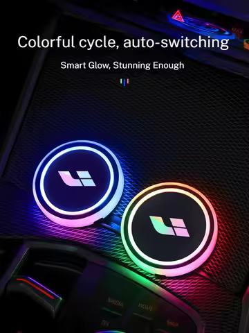 7 Color Car Changing LED Cup Holder Lights Rear Windshield Decorative Ambient For LEADING IDEAL One 