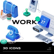 3D MODEL | 💼 Computer, Backpack, Coffee, Books, Phone, Rocket – Blender | C4D