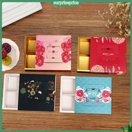 surpriseprice| 4/6 Cavity Moon Cake Gift Box Mid-Autumn Style Snowflake Crisp Paper Gift Box for Bakery