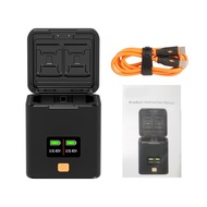 Gentlestore-Fast Ship NP-FZ100 Camera Battery Charging Case 2-slot Charger with Card Slots OLED Scre