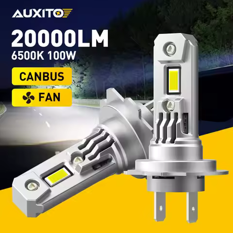 AUXITO 2Pcs 100W 20000LM Turbo H7 LED Lamp Car Headlight Bulbs for Volkswagen VW Golf 5 Passat B6 Po