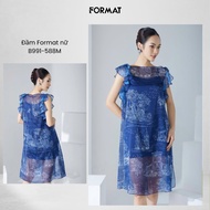 Women's Format Dress B991-588M 1 layer of shoulder straps with 2-strap dress, printed pattern