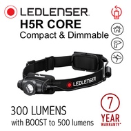 H5R Core LEDLENSER RECHARGEABLE Headlamp - 300 Lumens with BOOST to 500 Lumens Led Lenser headlamp w