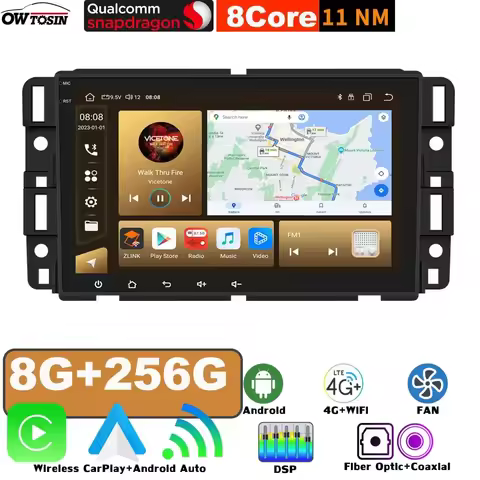 4G WiFi Android 13 7862 8G+256G Car GPS Radio For Chevrolet Express Van Traverse Tahoe GMC Yukon Aca
