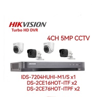 HIKVISION 5MP 4CH DVR PACKAGE SET IDS-7204HUHI-M1/S / DS-2CE76H0T-ITPF / DS-2CE16H0T -ITF