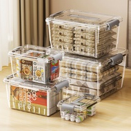 Transparent Transparent Storage Box with Lid with Handle Book Toy Clothes Storage Box Large Capacity