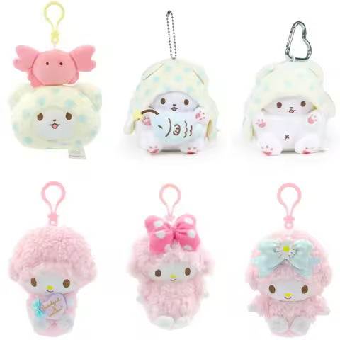 Genuine Sanrio Character Piano Blanket Bear Plush Toys Stuffed Animals Small Hangings Christmas Birh