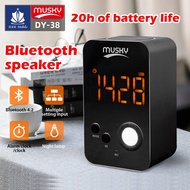 HXR Wireless Bluetooth Speaker Portable LED Light Alarm Clock Digital Multiple Device Connection MP3 FM Radio