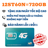 Sim 5G Viettel Trọn Gói 1 Năm Không Nạp Tiền - DATA TỐC ĐỘ CAO TRUY CẬP MẠNG - 12V90B 12ST60N 12MXH1
