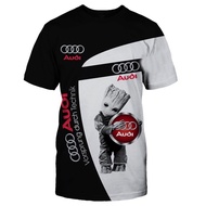 Summer New Fashion Men's 3d T-shirt Audi Car Letter 3D Printing Short-sleeve Male And Women's Fashion Casual Tops XS-6XL