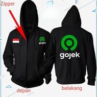 jaket Hoodie sweater Zipper gojek free topi bahan fleece tebl Pilihan pelbagai saiz