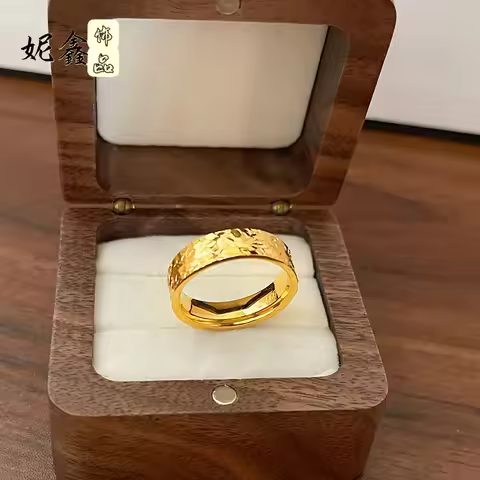 Ice Shard Ring Women's 24K Gold AU999 - 24K gold ice crush ring, luxury sparkle style, perfect gifti