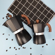 มอคคพอท อลูมิเนียม อิตาเลี่ยน สีดำ Moka Espresso เครื่องชงกาแฟ Percolator Stove Top Pot 150 / 300ML