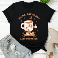 เสื้อยืด "More Espresso Less" สไตล์เรโทร, เสื้อยืดกาแฟสไตล์เรโทร, เสื้อยืดเอสเปรสโซ่สไตล์เรโทร