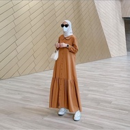 Gamis Freiya Crinkle Airflow Premium Pakaian Wanita Muslimah Kekinian Remaja Dan Dewasa Adem Lembut