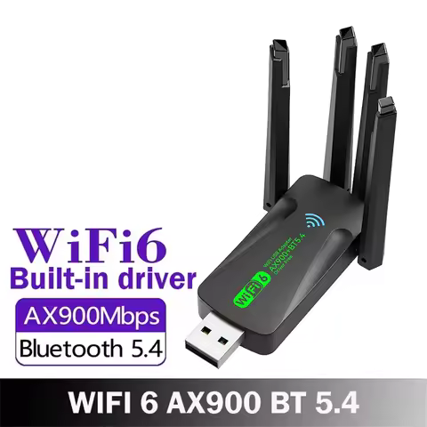 USB WiFi 6 AX900 Bluetooth 5.4 Adapter 2in1 Dongle 2.4G&5GHz With 4 Antenna Network Wireless Receive