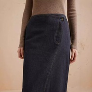 Slimming High-Waist Erdos Retro Washed Denim Skirt - Perfect for Autumn
