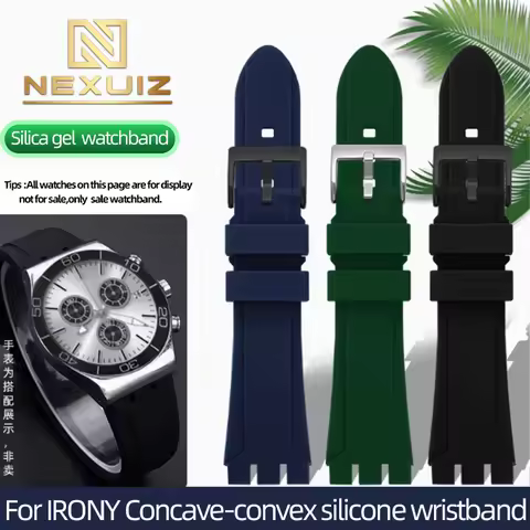 Waterproof Silicone Watch Strap For Swatch YVS420 YVS454 Rubber Band Concave Convex Interface Watch 