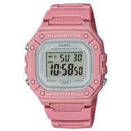 [𝐏𝐎𝐖𝐄𝐑𝐌𝐀𝐓𝐈𝐂]Casio W-218HC-4A W-218HC Pink Resin Sports Women Kids Watch