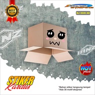 BJ 3046-TIKER KEPALA KARDUS VIRAL-STIKER KEPALA KARDUS VARIAN EMOJI BAHAN VINYL BERKUALITAS