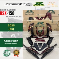 RAPIDO Coverset Honda Rsx150 2025 (53) Merah Biru Body Cover Sticker Tanam Cover Set Stripe Tanam