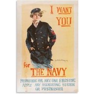 Art Poster I Want You To Join Navy Canvas Wall Print Canvas Painting Wall Art Poster For Bedroom Liv