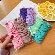 Plain Hair Ties, 50 Pieces Women's Hair Ties Korean StyleNilon, 50 Pieces