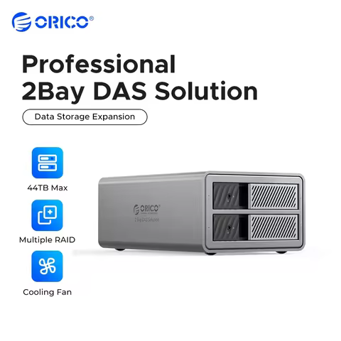 ORICO 2 Bay 3.5 inch USB3.0 5Gbps Hard Drive Enclosure RAID Aluminum With Cooling Fan for Personal D