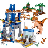 365Pcs Jurassic Dinosaur Research Institute Building Blocks City Velociraptor Figures Park Bricks World Children Toys Compatible with Lego