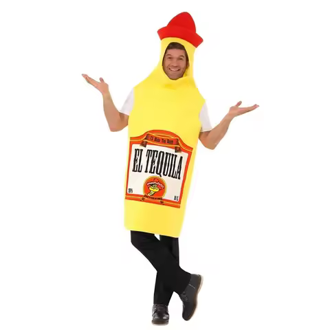 Men Liquor Drink Wine Dress Up for Halloween Carnival Outfit Adults Tequila Bottle Costume Performan