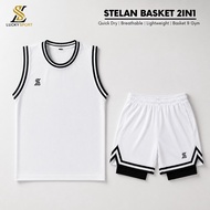 2-in-1 Dry-fit Basketball Gym Running Jersey and Basketball Pants Set