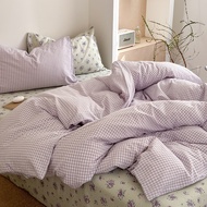 New Style Pure Cotton Washed Cotton Four-piece Set Simple Pure Cotton Quilt Cover Sheets Student Dor