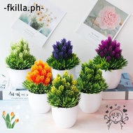 FKILLA Artificial Plants Bonsai, Creative Pine Small Tree Potted, Home Decoration Desk Ornaments Garden  Simulation Fake Flowers