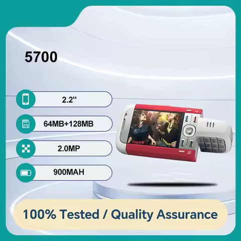 Original Unlocked 5700 900mAh 2.2 inches Single Card Mobile Phone 64MB RAM 128MB ROM 2MP Camera Blue