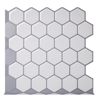 Clever Mosaics Hexagon Vinyl Sticker Self Adhesive Wallpaper 3D Peel and Stick Wall Tiles for Backsplash - 1 Sheet
