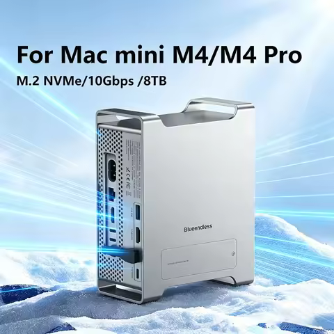 M.2 NVMe SSD Enclosure Stand Dock for 2024 Mac Mini M4 M4 Pro 4K 60Hz HDMI SD4.0 TF4.0 10Gbps Type C