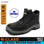 Men Middle Cut Safety Shoes 140M M Class Shoe Lace PU Outsole Protective Steel Toe Cap Boots Kasut K