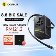 Baseus Universal Travel Adapter Built in 70W Retractable Cable 2AC+2U+2C Fast Charging UK/EU/USA/AUS