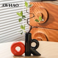[AWHAO] Flower Vase Ok Shaped Elegant Flower Arrangement for Office Home Bedroom