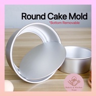 4/6/8 Inch Round Cake Mould Alloy Royang Kek Bottom Removable Aluminum Alloy Anodized Cake Pan Baking Mould Baking