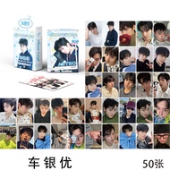 LINXX 50 Pcs EunWoo  Holographic Laser Card Kpop Photocards  Postcards  Series