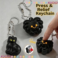 KUGIGI Clicker Fidget Keychain,  Printed Quiet Tactile Clicking Clicker Fidget Toy,  Pressable Click