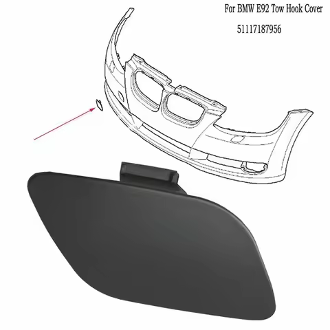 for BMW E92 E93 3-Series Front Bumper Tow Hook Cover Black 328i 328xi 335i 51117187956 1pcs