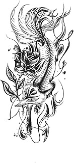Semi-Permanent Tattoo,Fox Rose TH-GZXQB-23,Fox Tattoos,Water-Resistant,Real Tattoo Look,Lasts 1-2 We