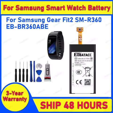 2026 Years EOBATACC 100% New EB-BR360abe Battery For Samsung Gear Fit 2 SM-R360 SCH-R360 Smart Watch