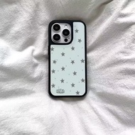 薄荷星星适用16PROMAX13黑边手机壳iPhone15|14|12|11小众Mint stars apply 16PROMAX1 woyaomoni1.my20260831