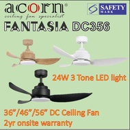 Acorn Fantasia DC-356 DC motor Ceiling fan with 24W 3 tone LED light/3 Sizes