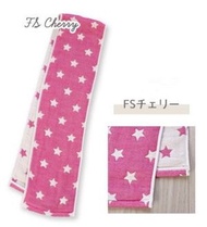 日本直送 - 日本製 - 櫻桃紅色全棉星星花紋 / 特級柔軟運動毛巾 / 紗布毛巾/ 紗布圍巾 / 毛巾 / 長毛巾