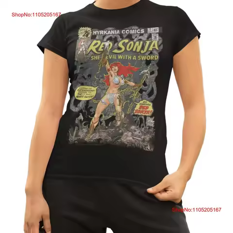 Red Sonja Frank Thorne Comic Legends Cover 4 Vintage Official Women's T Shirt vintage Washed Stretch