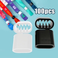 100Pcs Plastic Locks Rings for Lanyards Event Bracelet Locks and Bracelet Tickets 7*13mm